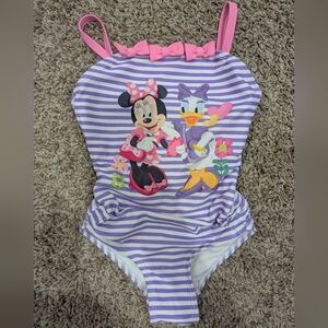 4t Disney store Minnie mouse and Daisy swimsuit bows purple